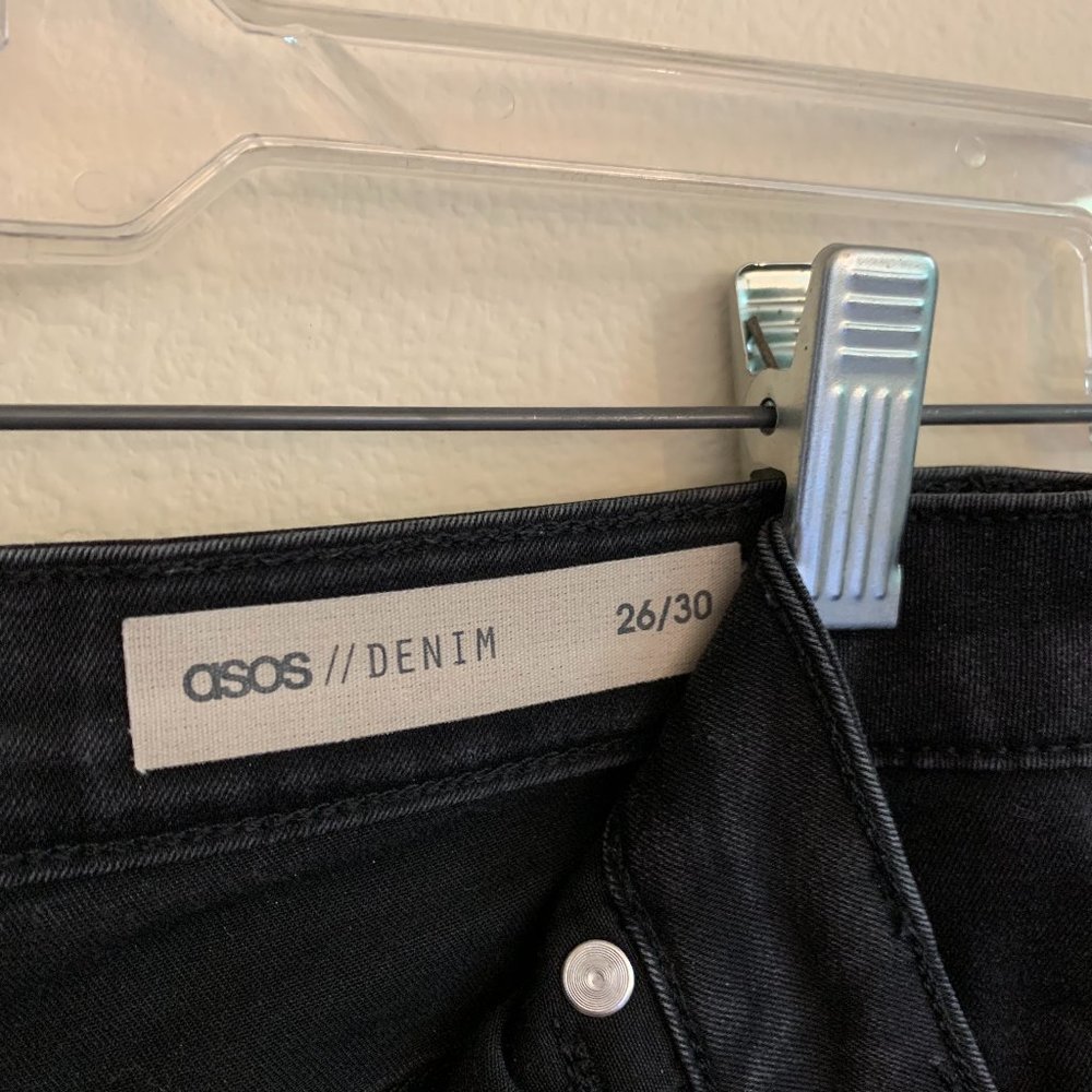 ASOS High Rise Ripped Knee Ridley Skinny Jeans - Picture 6 of 7